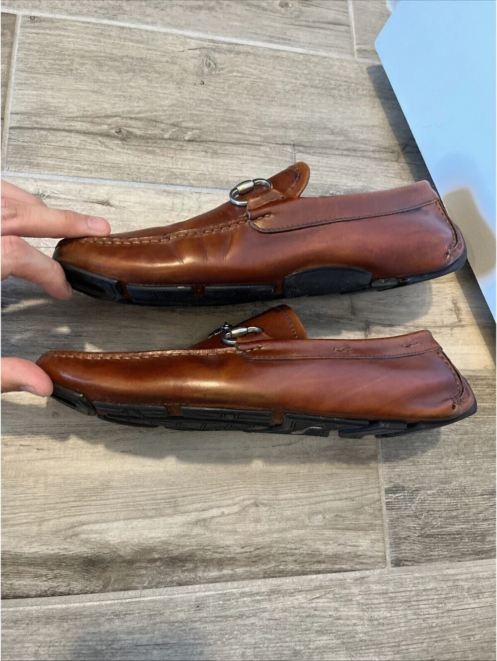 MAGNANNI MENS HORSEBIT LOAFERS CHILI BROWN SIZE 9.5M GOOD COND!